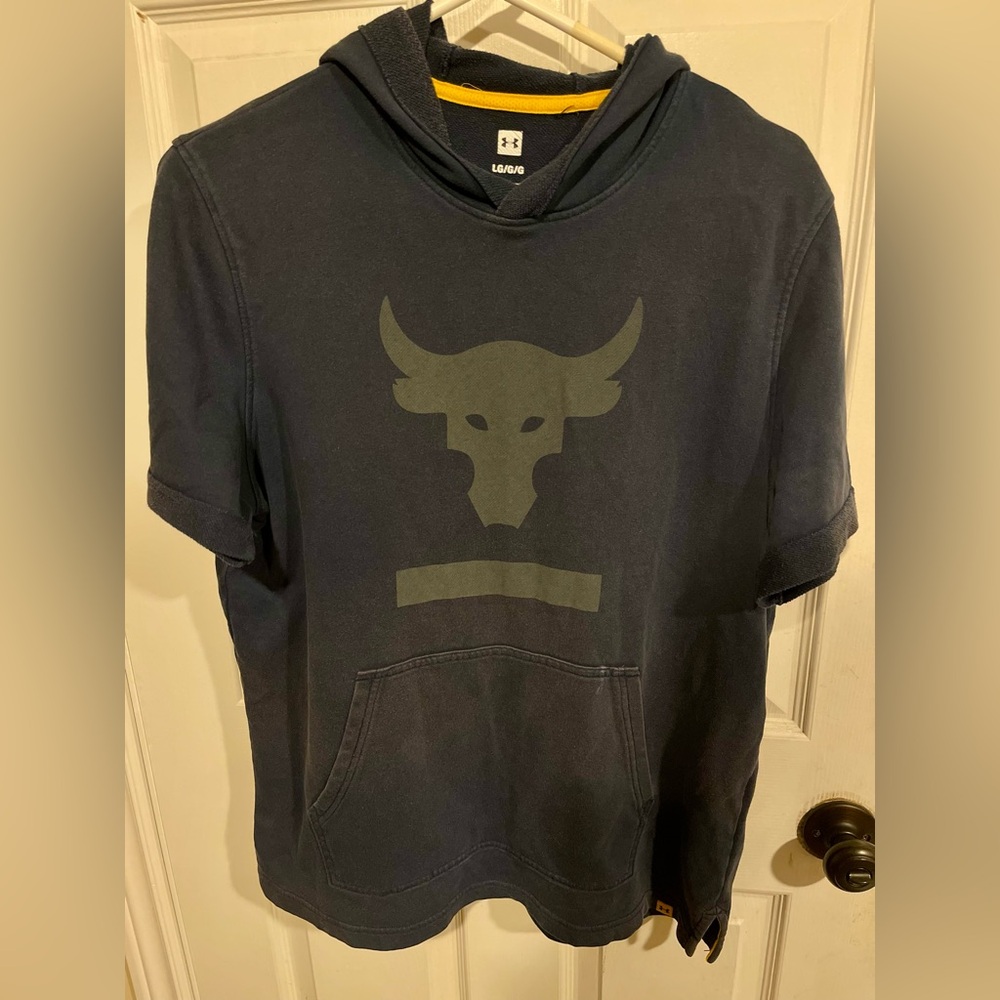 Under Armour Navy Hoodie with Bull Graphic